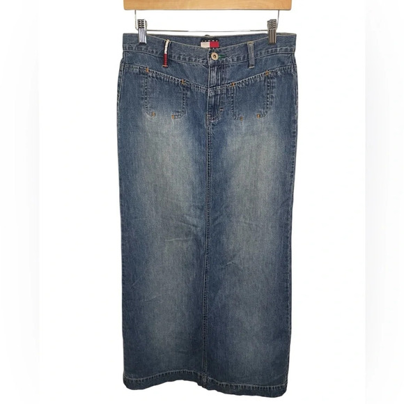 Tommy Hilfiger Dresses & Skirts - Tommy Hilfiger Tommy Jeans Vintage Y2K Denim Midi Skirt Medium Wash size 5